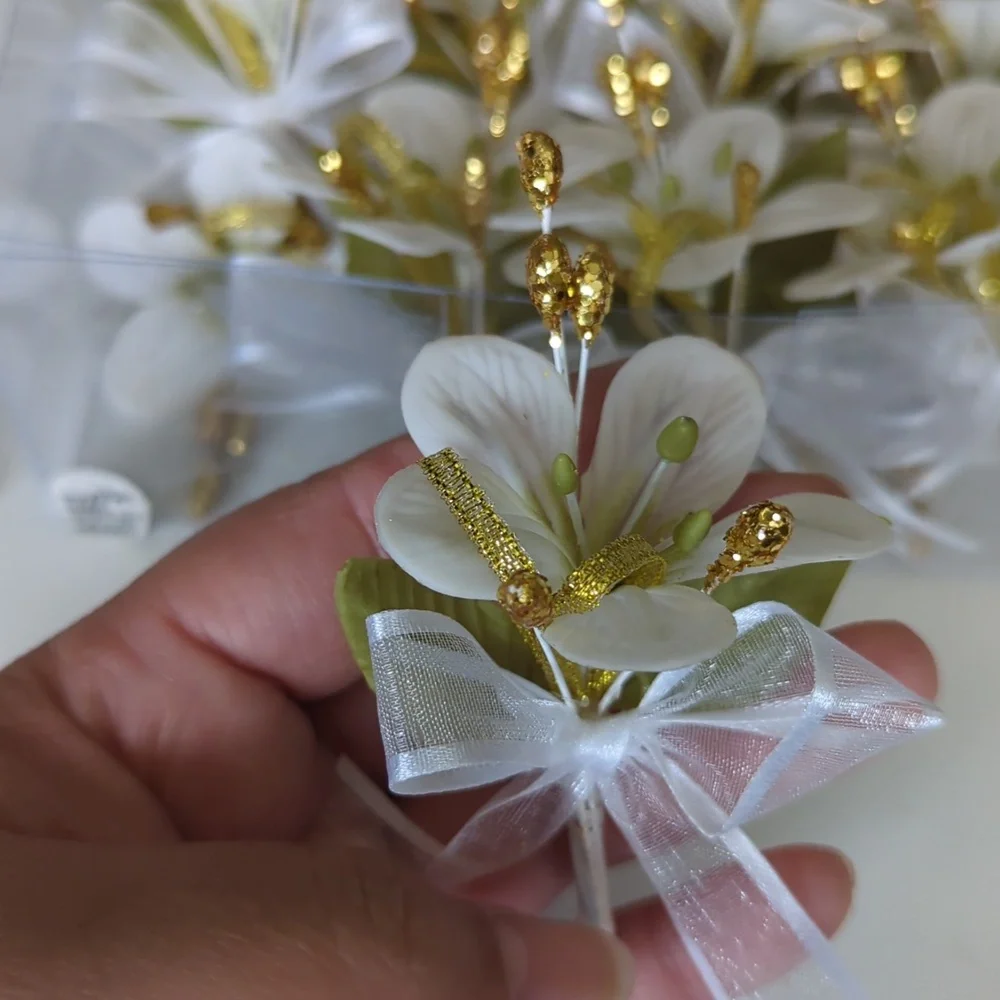 24 flores de migajón (24 cold porcelain Flowers